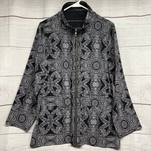 Unknown Brand In Flux Reversible Jacket Black White Mandala Print Size L